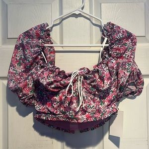 For Love & Lemons Floral Crop-Top
